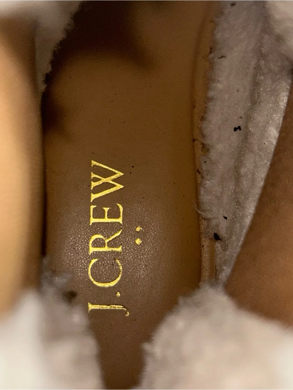 J. Crew Tan Chelsea‎ Boots with Shearling Collar